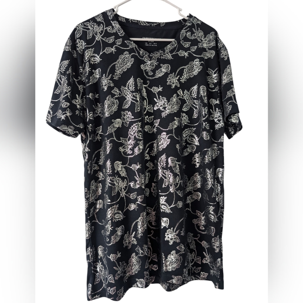 Elegant Black and Silver Floral Women's Camisole
